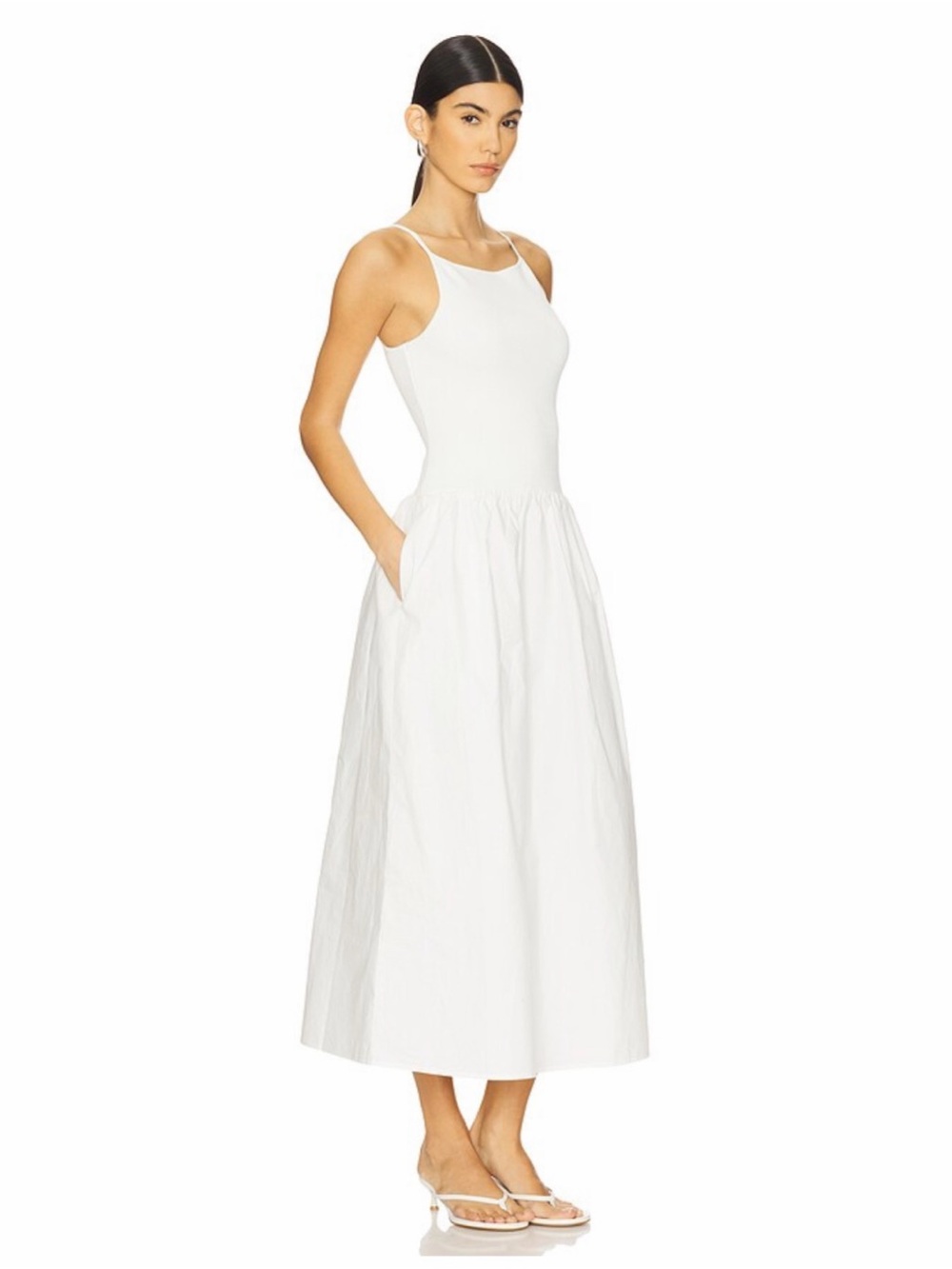 Shona Joy “Aliah” High Neck Midi Dress in Ivory, size XS - Picture 2 of 4